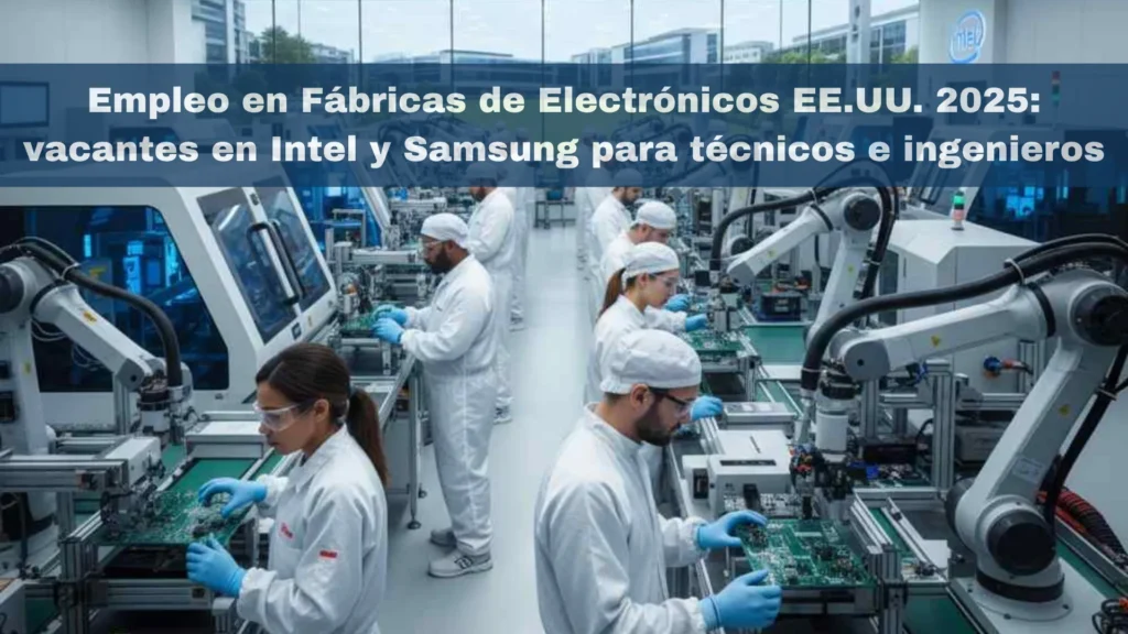 Empleo en Fábricas de Electrónicos EE.UU. 2025: vacantes en Intel y Samsung para técnicos e ingenieros